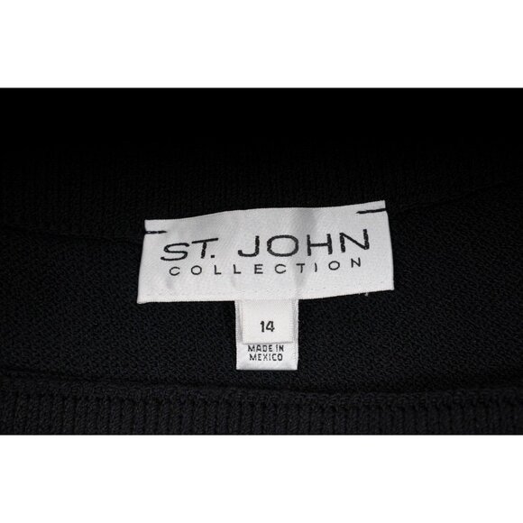 St. John Womens Midi Ribbed Skirt Size Medium Blue Wool Rayon Stretch Waist - Picture 7 of 9